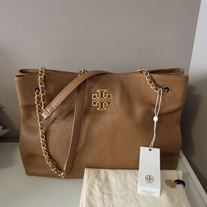 Tory Burch Tan Leather Chain Shoulder Bag